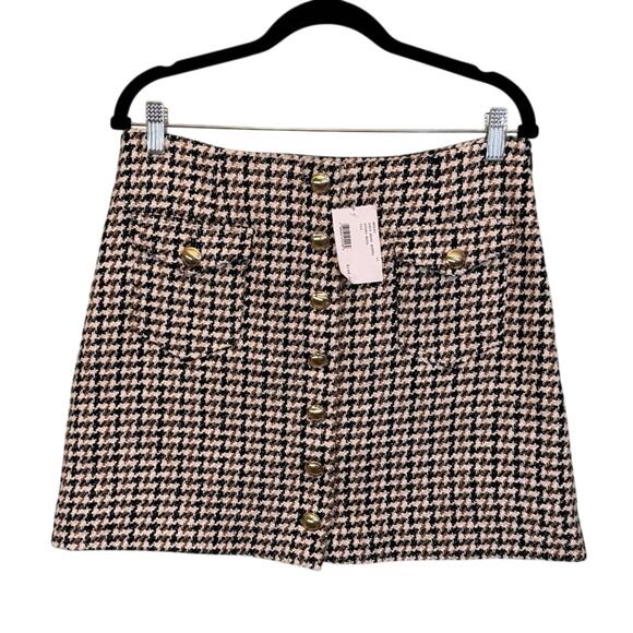 Intermix Coco Mini Button Skirt Womens 10 Multi Tweed Outfit Preppy Mobwife NWT - Picture 2 of 10